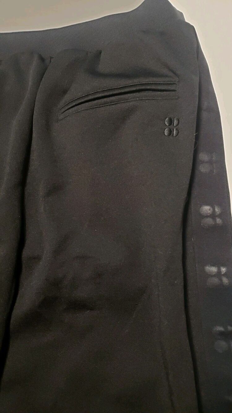 Sweaty Betty Retro Tricot Wide Leg Pants Black Women's Size 6 Streetwear Sweats - Picture 6 of 12